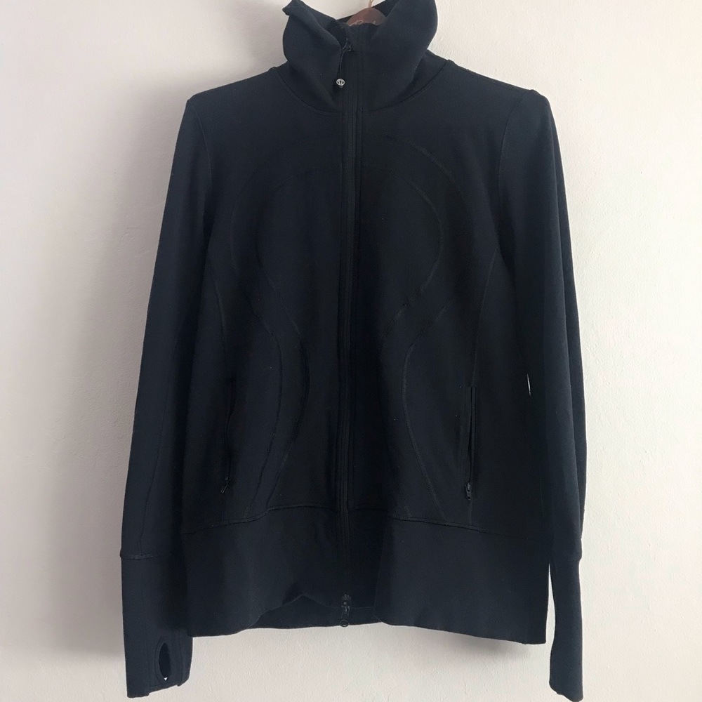 Lululemon scuba jacket zip up black size 12 (L)